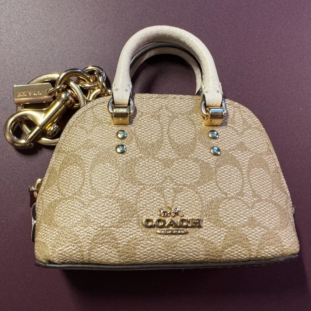 Mini Katy Satchel Bag Charm In Signature Canvas